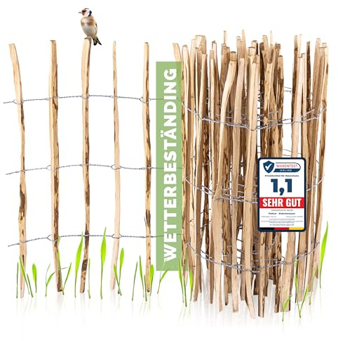 PATKAR® Staketenzaun 15mx90cm [WETTERBESTÄNDIG & STABIL] - Holzzaun Gartenzaun Holz Abgrenzung - Staketenzaun 90 cm hoch (Made in Europe) - Gartenzaun zum Stecken - einfach montierter Zaun Holz