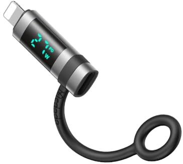 mcdodo USB C auf Lightning Adapter 36W mit LED Display iPhone Adapter USB C Schnelles Laden mit Anti Verlust Seil für iPhone 14 13 12 11 Pro Max,Nicht für OTG/Audio