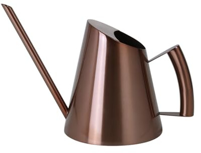 Watering Can Spout Stainless Steel Long Mouth Watering Kettle Gold Household Metal Retro Kettle Bronze Gardening Can Sprinkler Bar (A, 23. 5x13x10. 5cm)