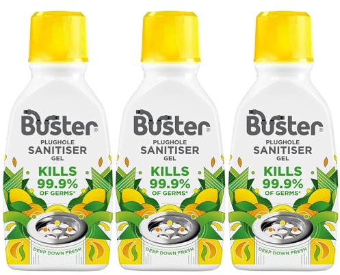 VR Angle 3 x Sanitiser Gel Plughole Freshener 300ml - Citrus Fragranced | Kills 99.9% Germs | Deep Clean & Odour Neutraliser for Sinks, Drains & Pipes