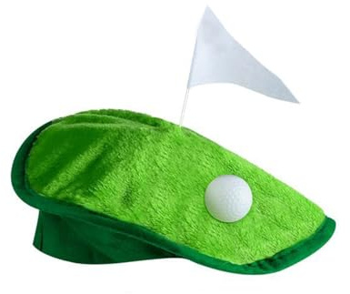 Genérico Golf basker - grön gräsmatta basker, nyhetsmössa, kostym | gollfboll detaljbasker och flagga för gollfentusiaster, rolig hatt, perfekt för fält