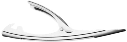 POPETPOP 1pezzi Attrezzo in Acciaio Resistente per Sgusciare Gamberetti e Aprire Bottiglie Antiruggine Impugnatura Antiscivolo Leggero e Portatile