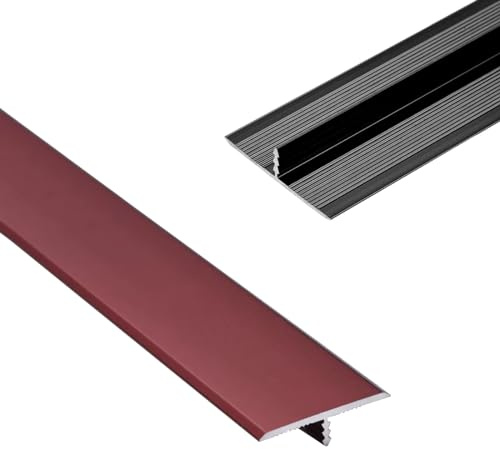 Tira de transición de suelo de aluminio, barra de transición de puerta/baldosa/alfombra a baldosa, barra de transición de suelo en forma de T de aluminio en forma de T de color negro y dorado, barra