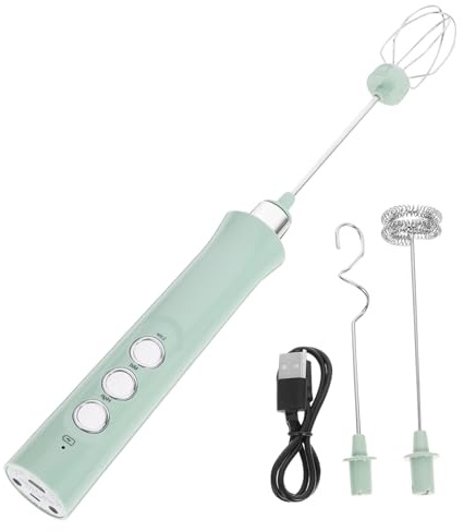 Elektrischer Milchaufschäumer, Kabelloser Kleiner Schneebesen, Grün | 1200mah Akku, Abs und Edelstahl, Kompakt mit Mehreren Geschwindigkeiten
