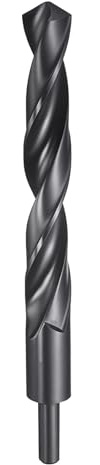 QUARKZMAN Barrena de 20mm Vástago Reducido de 13mm Acero Rápido 4241 Nitrurado Negro Punta Estándar 118° para Plástico Madera Cobre Aluminio Hierro Metales Blandos y Semiduros