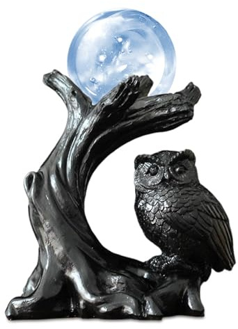 hhhlsl Crystal Ball Stand, 4.7x4.3 Inch Resin Sphere Holder with Owl Figurine, Stable Desktop Crystal Sphere Stand for Bedroom, Office, Living Room, Study Room Decoration