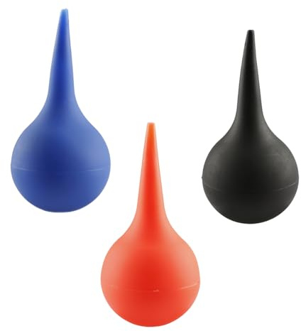 Wellrun 3pcs Rubber Suction Ear Syringe Cleaner,Bulb Ear Wash,Squeeze Bulb Cleaning Ball,Gentle Cleaning Tool for Adults and Children