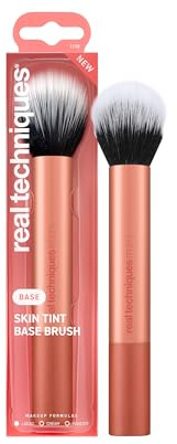 Real Techniques Skin Tint Base Brush, Liquid Foundation Makeup Brush for Skin Tint & Tinted Moisturizer, Streak-Free Blending, UltraPlush Bristles, Cruelty-Free, 1 Count