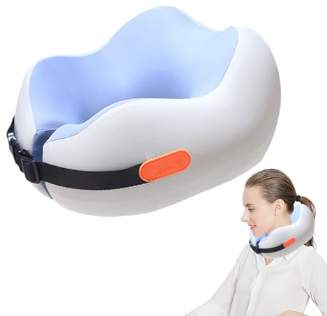 Almohada de viaje para el cuello | Soporte elástico para reposacabezas y soporte cerevial durante el sueño | Cojín de viaje cervical para el cuello - para la familia, descanso, cama, rutas en V