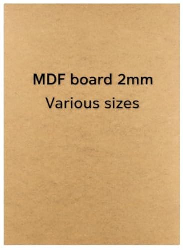 FramesPlus MDF Board 2mm Wooden Boards Medium Density Fiberboard Crafts, DIY, Wood Engraving, Laser Projects, Model Making, Decoration, Paintings, 60 X 50 CM (23.6 x 19.7), Brown