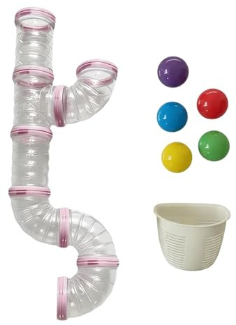 Sharplace Aktivitätsbrett zum Selbermachen, Sensorikbrett-Teile, Tunnel-Lernspiele, Frühförderungs-Bastelmaterial für Kleinkinder, Mädchen und Jungen, Hellrosa, 55 cm