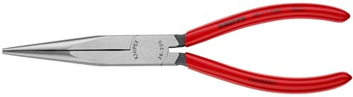 KNIPEX Tools - Long Nose Pliers Without Cutter (3811200) Red, 8 inches