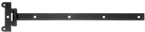 Alberts 307028 Penture anglaise | avec l'axe pressé | laquée noire | penture 491 x 30 mm | charnière 121 x 51 mm