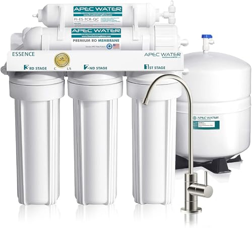 APEC Water ROES-50, 5-Stage Under Sink Reverse Osmosis Water Filter System, NSF Certified 372 & 58, 50 GPD, Reduces 99% of Impurities