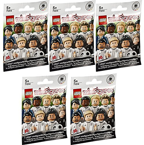 Lego DFB Minifiguren 71014 Deutsche Nationalmannschaft 2016, Set aus 5 | 5 LEGO® DFB Minifiguren 71014 in Überraschungstüten – zufällig ausgewählte Fußball-Sammelfiguren