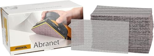 Mirka Schleifstreifen Abranet 70x125 mm Klett Korn P180 50 Stk | Mirka Abranet Schleifstreifen Korn P180 ideal für Holz Spachtel Lack Kunststoff mit Klett für effizientes Schleifen