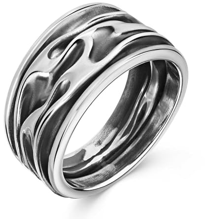 Materia Damen Bandring Silber 925 Wellen Ring SR-25-57