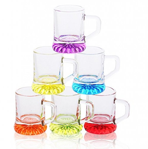 6 De Chupito con asa Tequila vasos stamper Vodka Chupito (jarras Mix