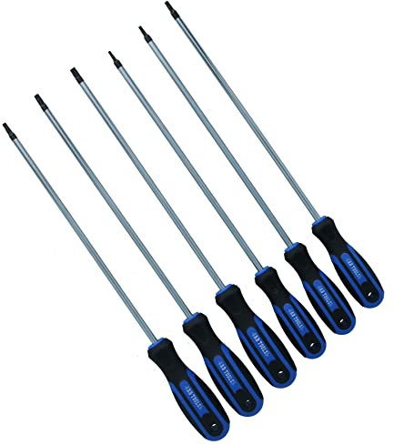 AB Tools Torx Star Extra Long Screwdrivers T10 - T30 Total Length 260mm 6pc Set