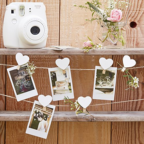 Ginger Ray White Twine and Hearts Photo Wedding Bunting 5 Meters Rustic Country