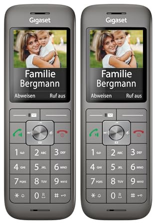 Gigaset CL660HX DUO - 2 design DECT-Mobilteil mit Ladeschale - Fritzbox-kompatibel - hochwertiges Schnurloses Telefon für Router und DECT-Basis, anthrazit-metallic [Deutsche Version][Ohne Basis]