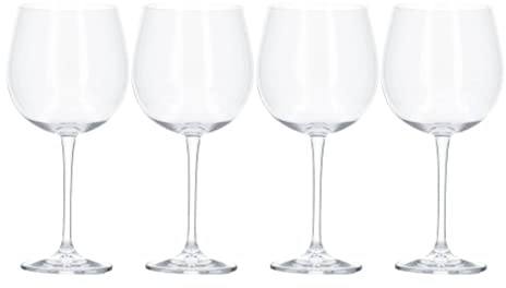 Mikasa Julie blyfria lyxiga kristallgingglas Copa, 665 ml (23,5 fl oz) – klar (set med 4 delar), transparenta