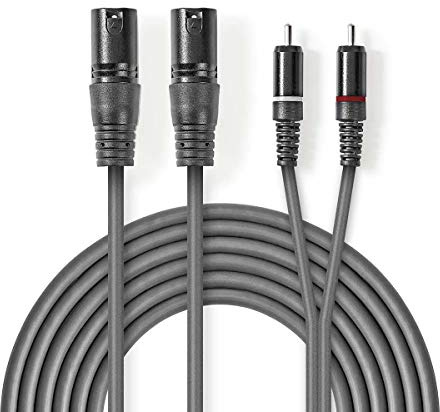NEDIS XLR ljudkabel 2 x XLR d e 3-polig hane – 2 x RCA