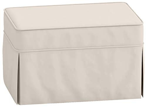 HomeTown Market Sofa Covers Custom Made for Pottery Barn PB Basic Ottoman (Footstool) Slipcover (PB Basic Ottoman, Polyester Flax Beige)