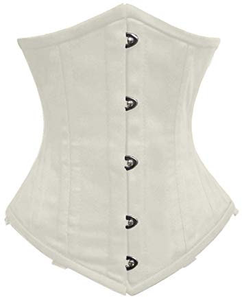 luvsecretlingerie Damen Taillentraining Schwerlast Doppelt Stahl Knochen Unterbrust Korsett Steampunk Gothic Baumwolle Corsage #8520-S-TC