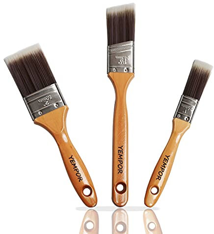 YEMPOR ® Lack Pinsel Set, Malerpinsel 3-STK 25-38-50mm für Präzise Arbeiten, Lasurpinsel, Lackpinsel, Borstenpinsel…
