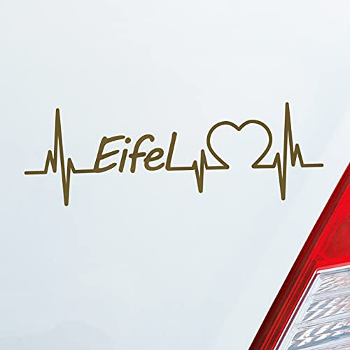 Hellweg Druckerei Auto Aufkleber Eifel Puls Herzschlag Fun Sticker Heckscheibenaufkleber Autoaufkleber mit Ferien Region Motiv