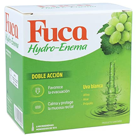 FUCA Hydro-Enema - 6 Microenemas - Laxante a Base de Extractos Vegetales con Acción Protectora, Lenitiva y Calmante