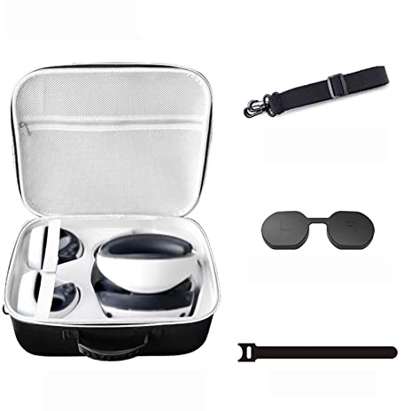 HMHAMA Funda rígida de transporte VR compatible con PS VR2, funda de almacenamiento todo en uno con cubierta de lente, adecuada para viajes y almacenamiento en el hogar