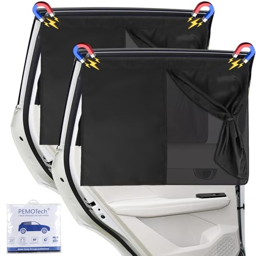 PEMOTech Sonnenschutz Auto Baby【2 stück/Magnetisch】 UV-Schutz【2025 Upgrade】 Nachhaltiges & Hochwertiges Doppelte Schutzwirkung Sonnenschutz Auto Kinder fit 99% Autos, Privatsphäre Für Ihre Familie