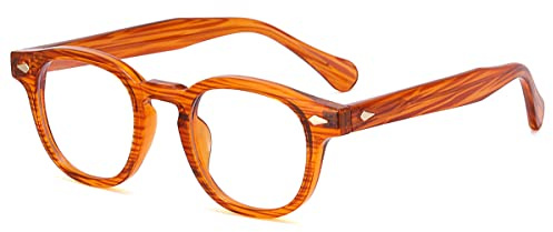 kachawoo Runde Männer Brillenrahmen Blaues Licht Filter Computer Quadratische Brillen TR90 Acetat Retro Brillen Frauen