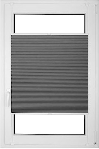 RENA Wabenplissee Thermo Plissee ohne Bohren Verdunklungsplissee Blickdicht Fenster Balkonfenster Balkontür Verdunkelung Sonnenschutz Innen Sichtschutz Hitzeschutz Graphit 90x200 cm
