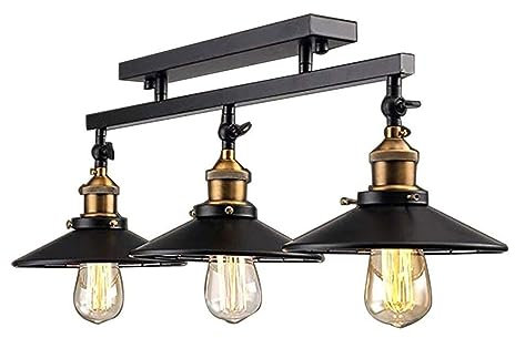 Deckenleuchten 3 leichte industrielle Vintage-Deckenleuchte Rustikale Metall-Bauernhaus-Deckenleuchte Semi Flush Mount Close To Ceiling Light Fixtures for Küche Insel Flur Loft Bar Lagerhaus
