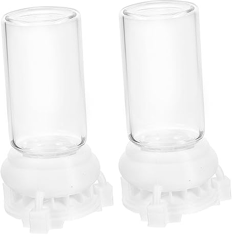 FUNOMOCYA 2 Stück Glas Ameisen Wasserbecher 10ml mit Kunststoff für Ameisenhaltung Praktische und Robuste Ameisen Tränke für Frühjahrsaufbau