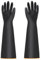 YONG-SHENG Guanti Resistenti a Sostanze Chimiche, Guanti in Lattice Resistenti, Resistono a Forti Acidi, Alcali e Olio, Guanti da Lavoro Multiuso Professionali (Nero, 55cm)