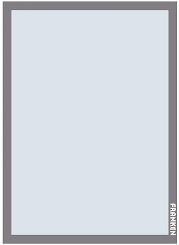 Franken Aushangrahmen PRO DIN A3, Selbstklebender Info-Rahmen, 2 Stück, Hoch und Querformat, Transparente Hartfolie mit magnetischem Verschluss, Silber, AR15132