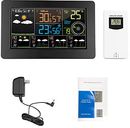 Reloj despertador estación meteorológica con Control de aplicación reloj inteligente temperatura humedad reloj de mesa Digital electrónico con alta eficiencia