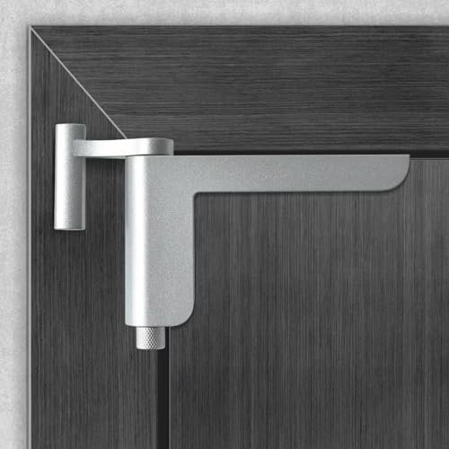 Türschließer ohne Bohren, MARIE Türschließer Automatischer für leichte Innentüren, Minitürschließer für DIN links/rechts schließende Zimmertüren, Ganzmetallische, Längere & leisere Lebensdauer, Silber