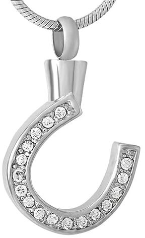 MKJFRLLSA Der Steigbügel Edelstahl Memorial Urne Schmuck Halten Asche Andenken Einäscherung Anhänger Für Frauen/Männer