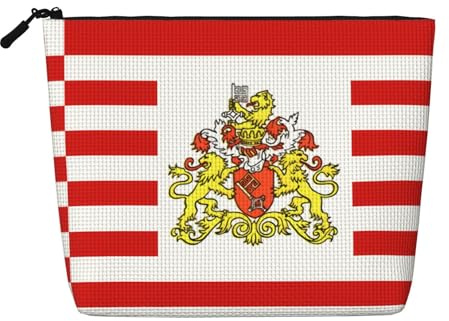 Flagge des Senats von Bremen Damen Kulturtasche und Kosmetiktasche Unisex Kulturtasche Aufbewahrungstasche Körperpflege Aufbewahrungstasche Schwarz Einheitsgröße