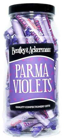 Parma Violets Sweets - Original Classic Retro Parma Violets in a Gift Jar by Bentley & Ackerma Sweet Shop.