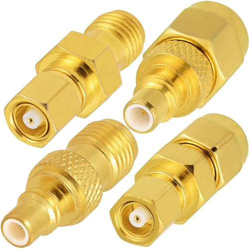 Vecys 4 Stück SMA auf SMC 4 Typ Adapter Kit 50 Ohm SMA auf SMC RF Koaxialadapter für Antenne Radio Koaxkabel