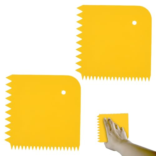 2 raschietti professionali in ceramica per pittura murale, decorazione fai da te, raschietto per pittura a parete con motivo in ceramica, applicatore riutilizzabile per colla per pavimenti in legno