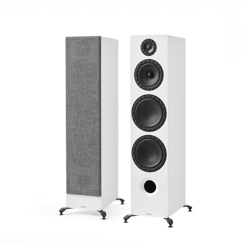 Elipson - Prestige Facet II 24F – Enceinte Colonne 3½ Voies Bass-Reflex, 250W RMS – HiFi & Home-Cinéma – Finition Blanc - Paire