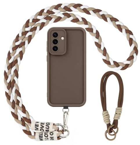 AICISINGN Handyhülle für Samsung Galaxy S24 Hülle mit Band und Armband, Handykette Schutzhülle mit Schnur Kordel zum Umhängen TPU Weiche Cover Case für Samsung S24, 04