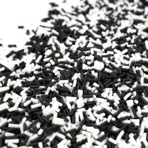 Streuselheld Jimmies Schwarz Weiß 40g Zuckerstreusel | Sprinkles als edles Topping für Torten, essbare Deko-Streusel für Muffins, Cupcakes und Geburtstagskuchen